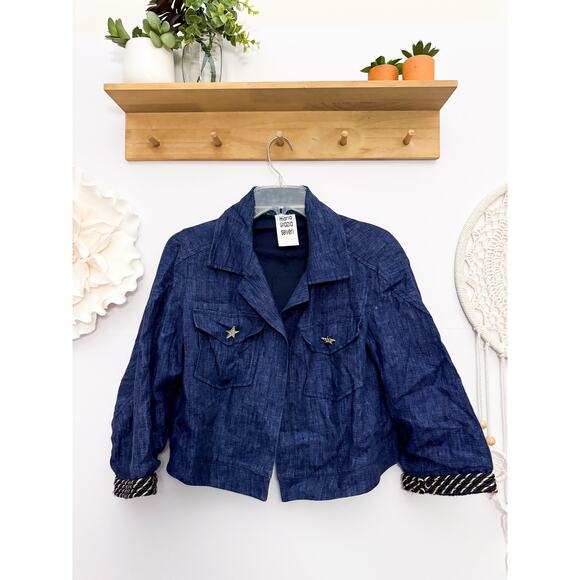 Maria Grazia Severi Linen Cropped Jacket IT42 size small - Picture 1 of 6